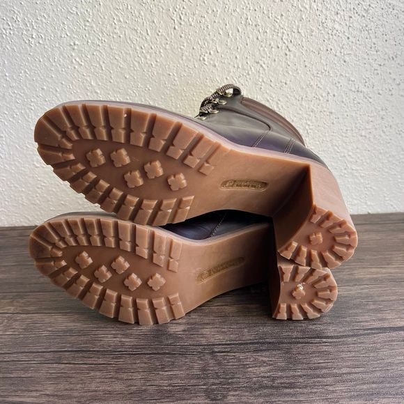 Timberland Allington 5” Hiker Heeled Boots Brown‎ Full Grain Leather Womens Sz 9 - Picture 5 of 7